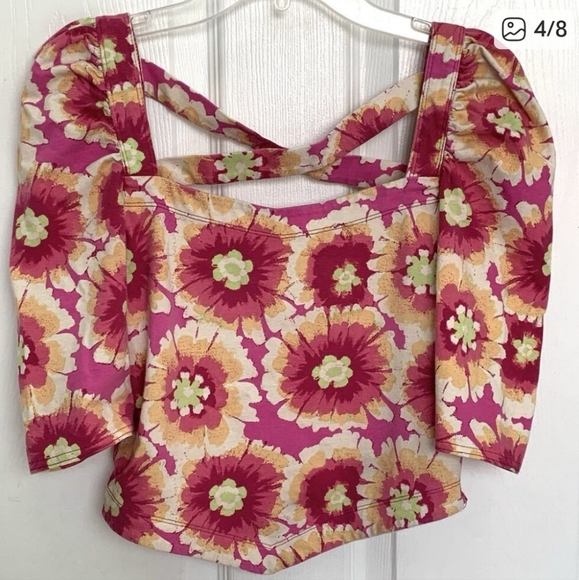 Free People Floral Cotton Top - Picture 4 of 8